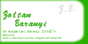 zoltan baranyi business card